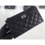 AAA Chanel Grained Leather Boy Pouch Clutch Bag A84478 Black/Silver CE03392
