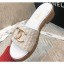 AAA Chanel Heel Gold CC Logo Mules G36065 White 2020 CE02688