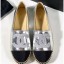 AAA Chanel Stitching CC Logo Espadrilles Silver CE03995