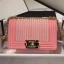 AAA Imitation Chanel Pearl Calfskin Small Boy Flap Bag A67085 Pink 2019 Collection CE03045