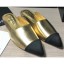 AAA Knockoff Chanel Lambskin and Satin Slippers Metallic Gold/Black 2020 CE03977