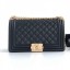 AAA Replica Chanel Quilted Calfskin Medium Boy Flap Bag A67086 Black 2019 Collection CE02562