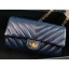 AAAAA Chanel Chevron Aged Calfksin Waist Bag A57791 Blue 2018 CE02184