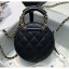 AAAAA Chanel Lambskin Clutch With Chain & Round Handles AP1176 Black 2020 Collection CE03550