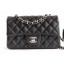 Best Chanel Caviar Leather Small Classic Flap Bag A1116 Black/Silver CE00735