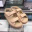 Best Chanel CC Strap Flat Sandals G3445 Beige 2020 Collection CE03298