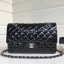 Best Chanel Patent Calfskin Medium Classic Flap Bag A1112 Black(Silver Hardware) Collection CE01023