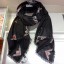 Best Chanel Print Cashmere Scarf 130x130cm Black 2019 Scarf CE00715