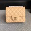 Best Imitation Chanel Classic Flap Mini Bag A1115 in Lambskin Leather Apricot with Golden Hardware CE01569