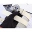Best Quality Chanel Width 3cm Crystal Square Buckle Leather Belt White Belt CE01274