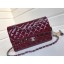 Best Quality Replica Chanel Patent Calfskin Medium Classic Flap Bag A1112 Burgundy（Silver Hardware） Collection CE00614