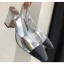Best Replica Chanel Heel 6.5cm Slingbacks G31318 Silver/Grosgrain Black 2019 CE02647