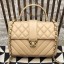 Best Replica Chanel Quilted and Chevron Calfskin Flap Bag with Top Handle AS0804 Beige 2019 Collection CE01680