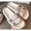 Best Replica Chanel Tweed CC Logo Magic Loop Mules Slipper Sandals White 2020 CE00766