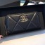 Chanel 19 Goatskin Long Zipped Wallet AP1063 Black 2019 Collection CE01355