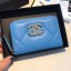 Chanel 19 Goatskin Zipped Coin Purse AP0949 Blue 2019 Collection CE03399