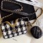 Chanel 19 Houndstooth Tweed Wallet on Chain WOC and Coin Purse AP0985 Black/White 2019 Collection CE03948