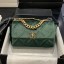 Chanel 19 Quilted Velvet Small Flap Bag AS1160 Green 2019 Collection CE01358