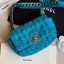 Chanel 19 Tweed Flap Waist Bag/Belt Bag AS1163 Blue 2019 Collection CE03785