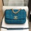 Chanel 19 Tweed Small Flap Bag AS1160 Dark Blue 2019 Collection CE04304