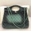 Chanel 31 Denim Medium Shopping Bag AS1407 Green/Black 2020 Collection CE04255