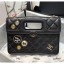 Chanel Aged Calfskin Flap Bag With Chrams AS1430 Black 2020 Collection CE04342