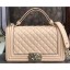 Chanel Boy Medium Flap Bag with Top Handle Beige 2019 CE02443