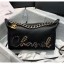 Chanel Calfskin & Chain Logo Bowling Shoulder Bag Black 2020 Collection CE00738