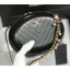 Chanel Calfskin Chevron Evening Bag With Pearls Chain Black 2019 CE03854