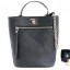 Chanel Calfskin Front Zip Large Bucket Bag AS0578 Black 2019 CE02665