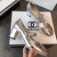 Chanel Calfskin Mid-Heel Mary Janes Ballerinas Pump Silver 2019 Collection CE02787