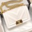 Chanel Calfskin Patchwork Chevron Small Boy Flap Bag A67086 White 2019 Collection CE02140