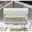 Chanel Calfskin Wallet on Chain With Logo Chain AP1234 White 2020 Collection CE04199