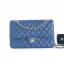 Chanel caviar leather 1112 Classic Medium flap bag navy blue CE03032