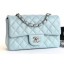 Chanel Caviar Leather Small Classic Flap Bag A1116 Baby Blue CE02004