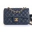 Chanel Caviar Leather Small Classic Flap Bag A1116 Navy Blue/Gold CE04366