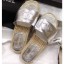 Chanel CC Logo Leather Mules Slipper Sandals Espadrilles G34067 Silver 2019 CE00533