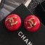 Chanel CC Round Stud Clip-on Earrings Red 2019 Collection CE01385