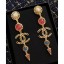 Chanel CC Triangle Pendant Clip-on Earrings AB0281 Gold/Red/Blue/Pearly White 2018 CE04315