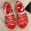 Chanel Chain Lambskin Espadrilles Sandals Red 2020 CE01124