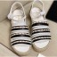 Chanel Chain Lambskin Espadrilles Sandals White/Black 2020 CE02473