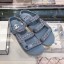 Chanel Chain Leather Strap Flat Sandals Blue 2020 Collection CE03537