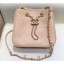 Chanel Charms Lambskin Drawstring Bucket Mini Bag Beige 2019 CE02393