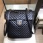 Chanel chevron calfskin large Backpack Bag black with gold hardware CE02855