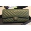 Chanel Chevron Flap Wallet Green 2018 CE01121