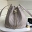 Chanel Chevron Pleated Bucket Bag Light Gray 2019 Collection CE02024