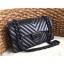Chanel Chevron So Black Medium Classic Flap Bag 1112 in Lambskin CE02041