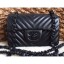 Chanel Chevron So Black Small Classic Flap Bag 1116 in Lambskin CE02017