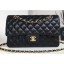 Chanel Classic Flap Medium Bag A1112 Black in Sheepskin Leather with Gold Hardware CE03654