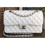 Chanel Classic Flap Medium Bag A1112 White in Sheepskin Leather with Silver Hardware CE03284